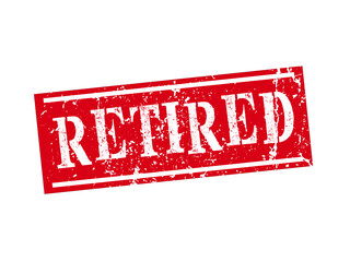 Retired text buffered on white background