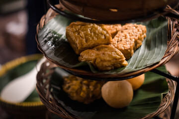 Indonesian Authentic Food, Fried Tofu and Tempeh