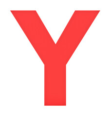 Obraz premium letter Y 3d red isolated on white - 3d rendering