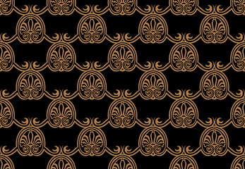 Greek decorative element flower Lotus pattern, greek shape seamless texture