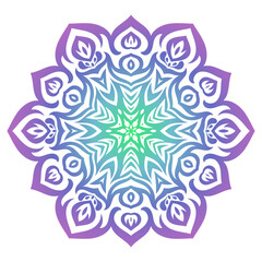 Hippie goa trance psychedelic colorful zentangle inspired mandala illustration with tribal boho chic ornaments. Oriental ornamental background.