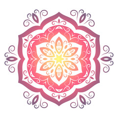 Hippie goa trance psychedelic colorful zentangle inspired mandala illustration with tribal boho chic ornaments. Oriental ornamental background.