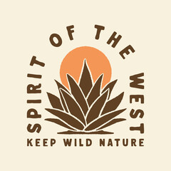 wild west illustration badge desert emblem graphic design logo vintage © kaboet