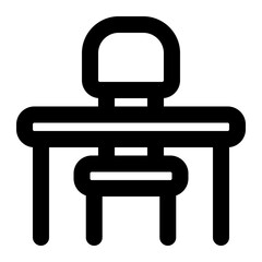 desk icon outline style