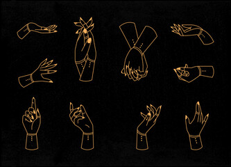 Hand mystical or celestial illustration