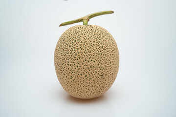 Delicious looking tropical fruit melon on a white background