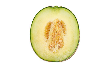 Delicious looking tropical fruit melon on a white background