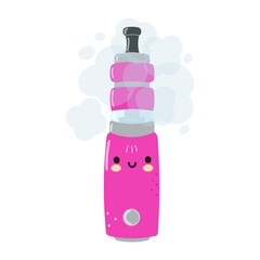 Cute funny vape character. Vector hand drawn cartoon kawaii character illustration icon. Isolated on whte background. Vape character concept