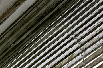 modernist construction in decline in the north of spain, decadent style building, white full of rust and deterioration