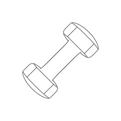 Dumbbell Outline Icon Illustration on White Background