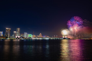 神奈川県横浜市　みなとみらいスマートフェスティバルの花火