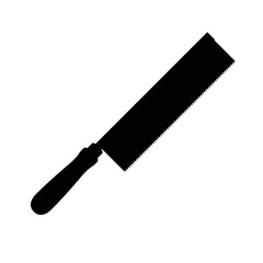 Handsaw Silhouette. Black and White Icon Design Elements on Isolated White Background