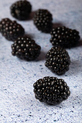 Macro close up of blackberries. 