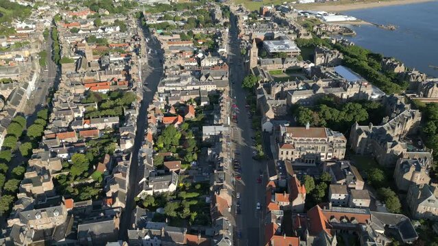 Generic aerial view of St Andrews town centre in Scotland
