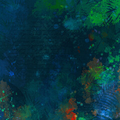 Fototapeta na wymiar Deep forest abstract scrapbook backdrop universal use