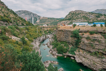 Obraz premium valley of the mountain river Moraca in Montenegro