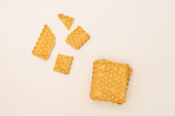 Galette cookies on a white background