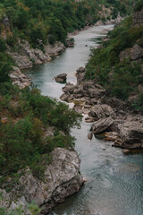 valley of the mountain river Moraca in Montenegro