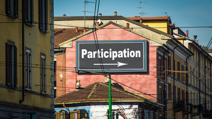 Fototapeta premium Street Sign to Participation