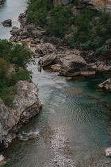 valley of the mountain river Moraca in Montenegro