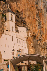 Fototapeta na wymiar Ostrog, a monastery in Montenegro, which is carved into the rocks