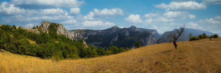 Naklejka premium The Verdon Gorge (French: Gorges du Verdon) is a river canyon located in the Provence-Alpes-Côte d'Azur region of Southeastern France.
