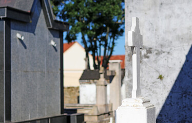 Fototapeta na wymiar Cross placed on buildings or cemeteries