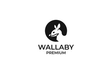 Flat illustration head wallaby logo design vector idea