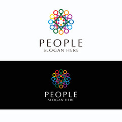 People work logo design icon template