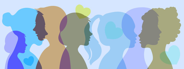 Parents and children. Drawing of a human silhouette.
Family,

adolescent psychology, family relations between relatives. Vector image.