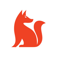 sitting fox logo design