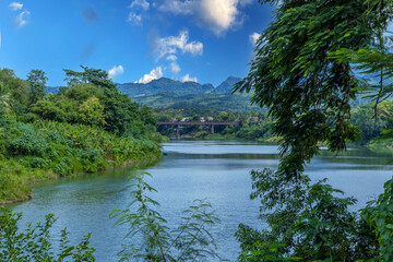 Luang Prabang Laos surrounded by the high mountains and the Mekong River. This lovely city is nestled in the high mountains and tropical rainforest