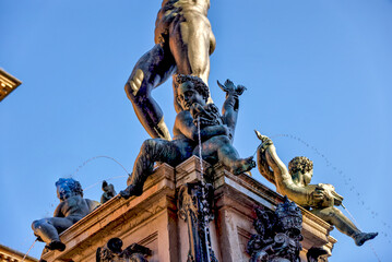Fototapeta na wymiar The Statue of Neptune in Bologna