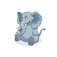 SITTING ELEPHANT VECTOR ILLUSTRATION