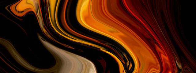 Luxurious orange  liquid marble surfaces design. Abstract color acrylic pours liquid marble surface design. Beautiful fluid abstract paint background. close-up fragment of acrylic painting on canvas.