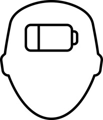 Stress, depression black line silhouette icon isolated on white. Nervous breakdown, heaviness, neurasthenia pictograms collection. Frustration. headache vector.