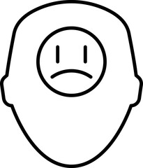 Stress, depression black line silhouette icon isolated on white. Nervous breakdown, heaviness, neurasthenia pictograms collection. Frustration. headache vector.