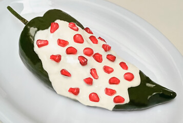 Chile en nogada traditional Mexican food in September 15