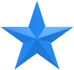 Christmas Star blue - 5 point star - isolated on white - 3d rendering