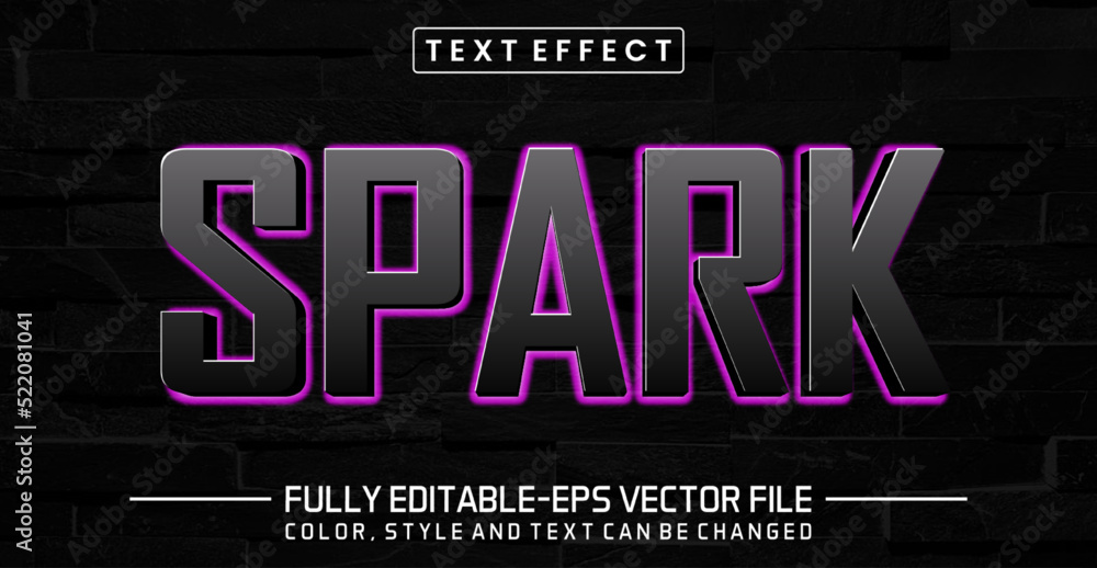 Poster spark glowing yellow light background text effect. editable text effect