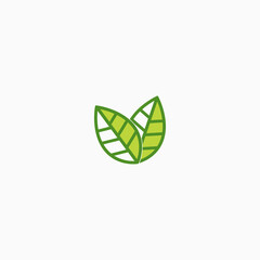 Logos of green Tree leaf ecology nature element vector