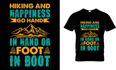 Hiking typography t_shirt vector design template