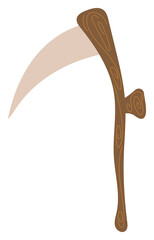 sticker witch scythe. Halloween