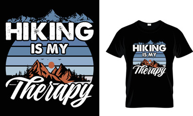 Hiking typography t_shirt vector design template