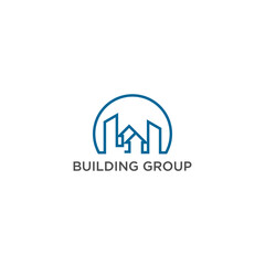 Buildings line icon . courthouse, university, library. Architecture concept. Can be used for topics like office, city, real estate .Building construction logo template vector illustration