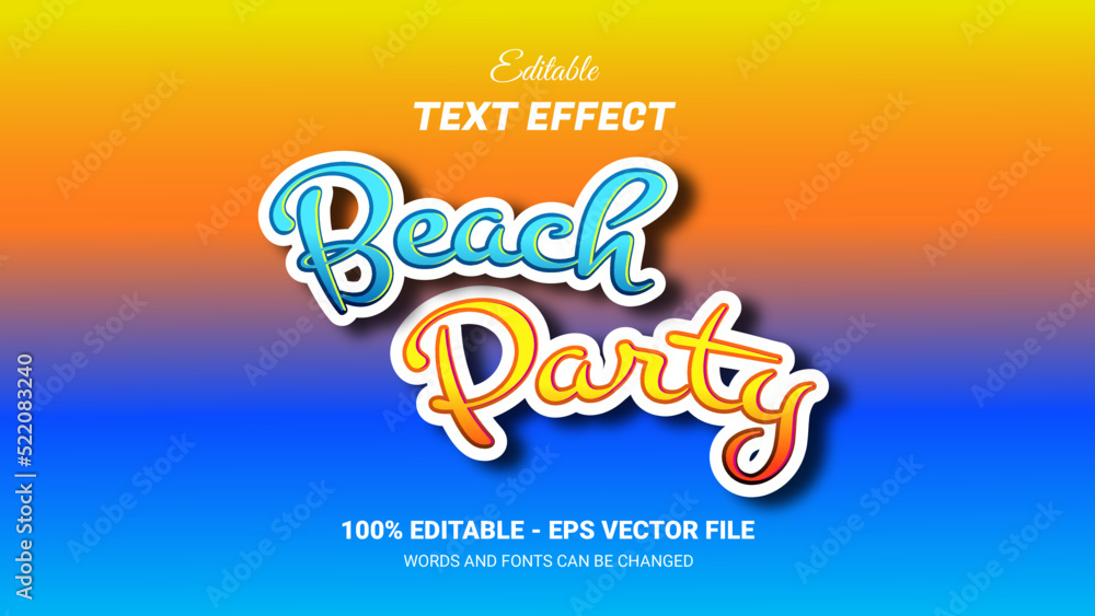 Canvas Prints beach party editable text effect
