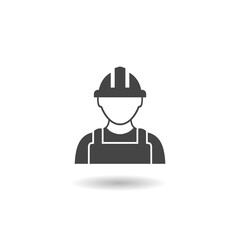 Simple Worker icon with shadow