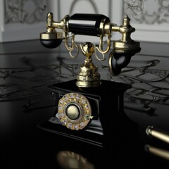 Fototapeta na wymiar Luxury antique rotary phone