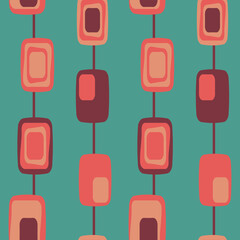 Seamless retro pattern, 1960s and 1970s style, mid-century modern - 522083678