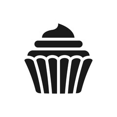 Cupcake icon flat style isolated on white background. Vector illustration